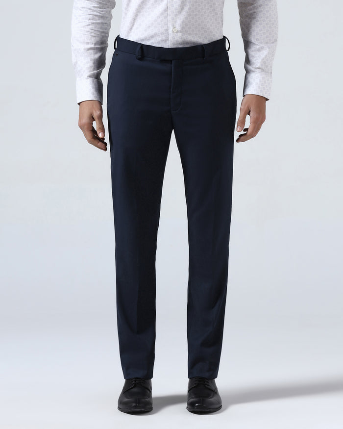 Navy Solid Trouser - Liano