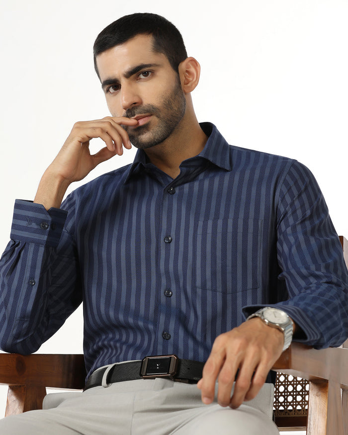 Navy Stripe Shirt - Refute