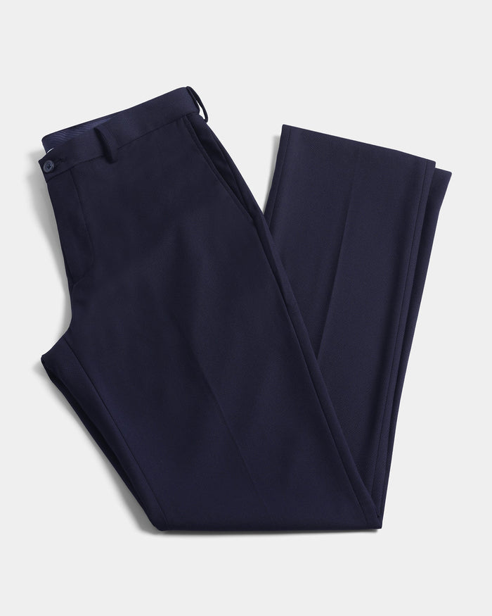 Navy Techno Waist Textured Trouser - Billy