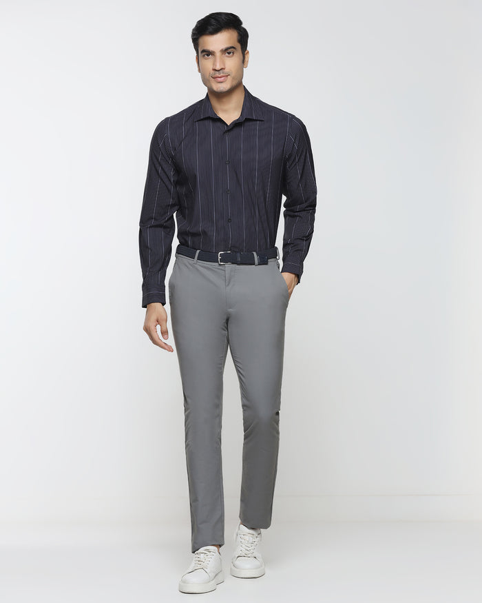 Navy TechPro Stripe Shirt - Grill
