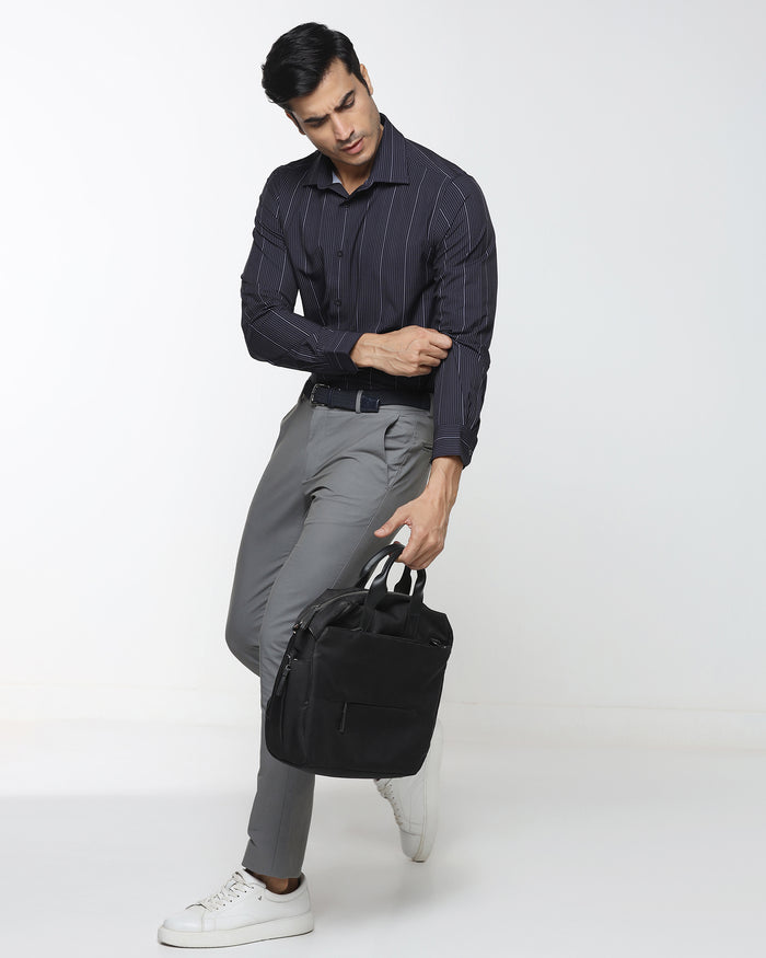 Navy TechPro Stripe Shirt - Grill