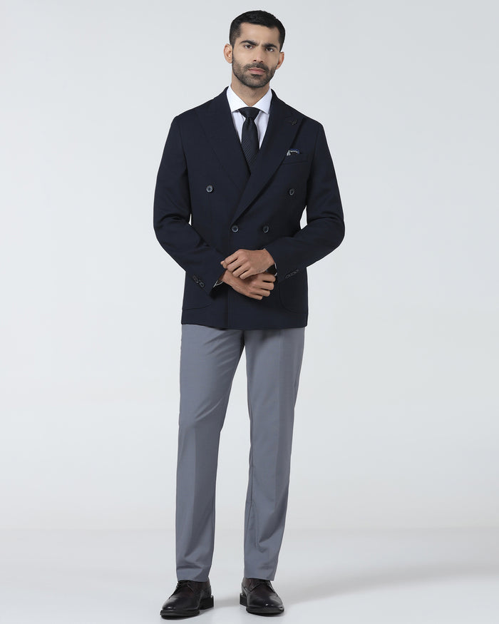 Navy Textured Blazer - Denzel