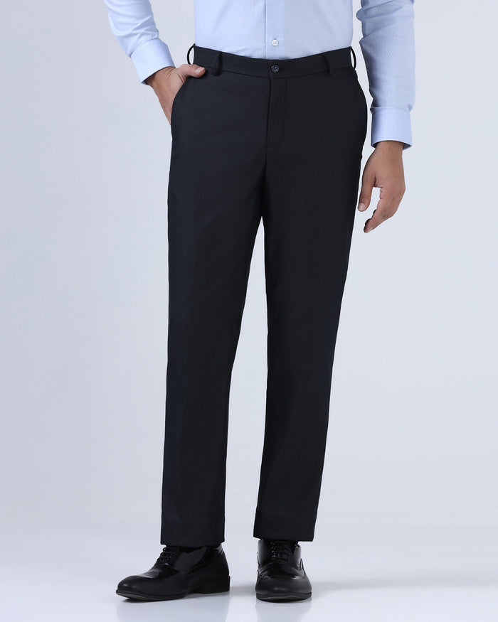 Navy Textured Trouser - Alan