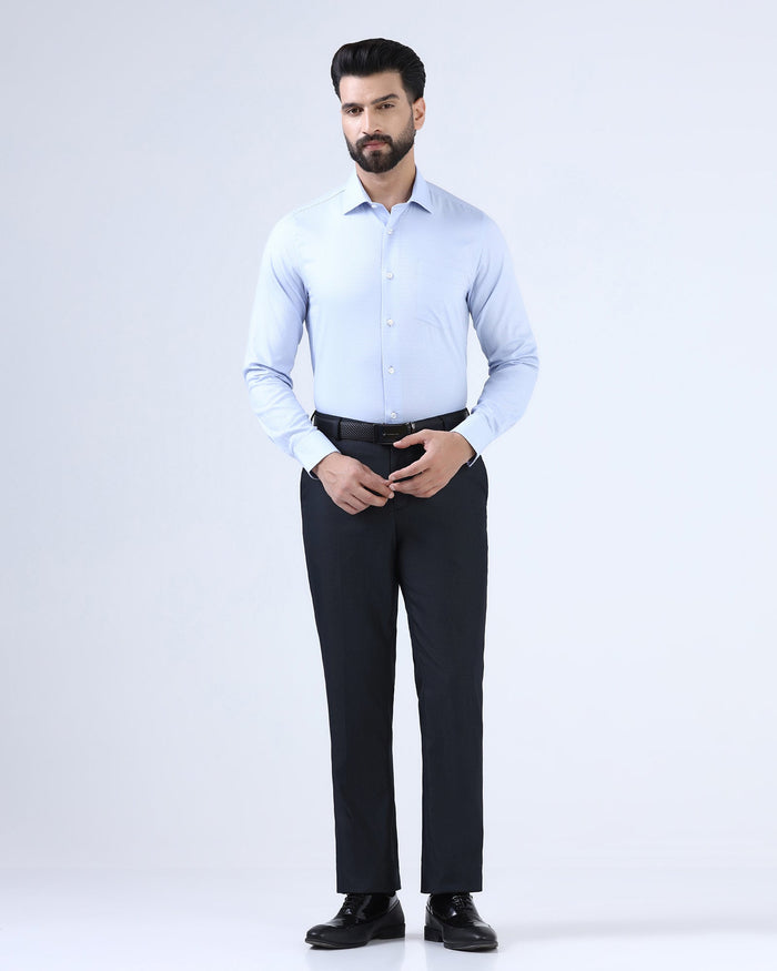 Navy Textured Trouser - Alan