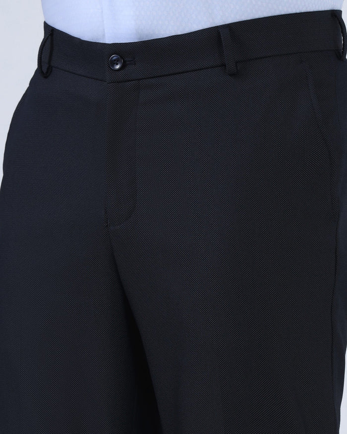 Navy Textured Trouser - Alan