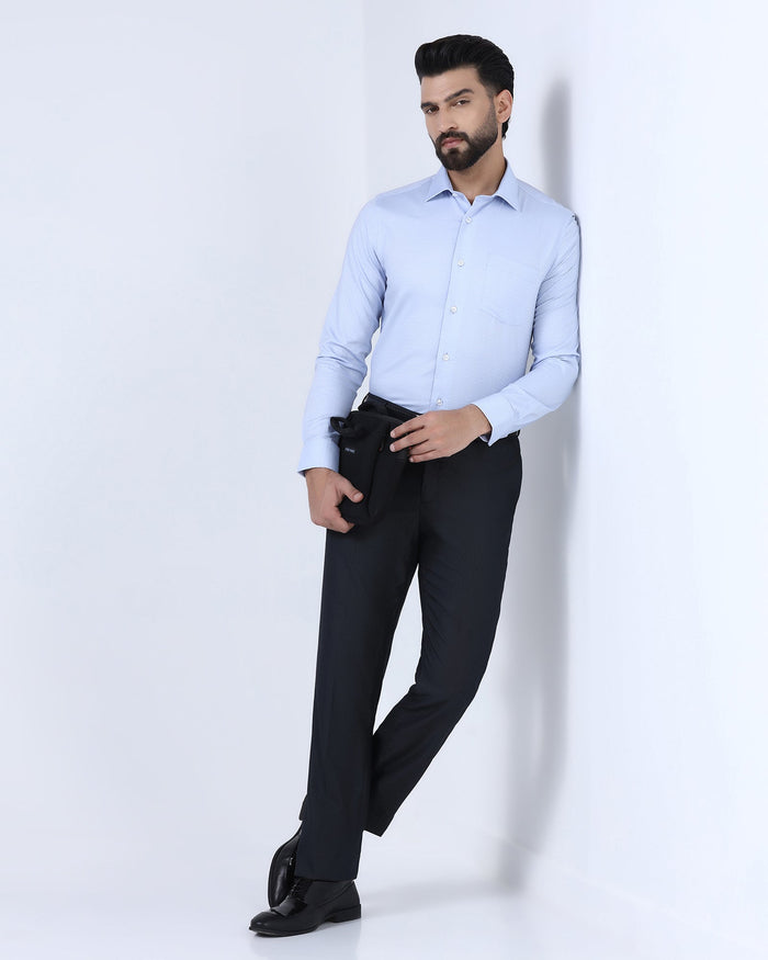 Navy Textured Trouser - Alan