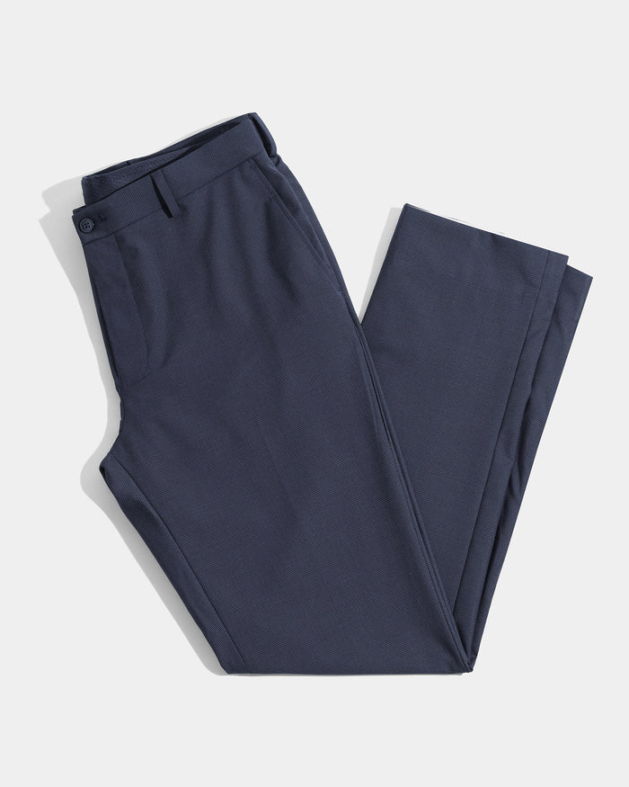 Navy Textured Trouser - Bernardo