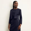 Front image of a woman wearing the Neale blazer in Galaxy Blue | Lead