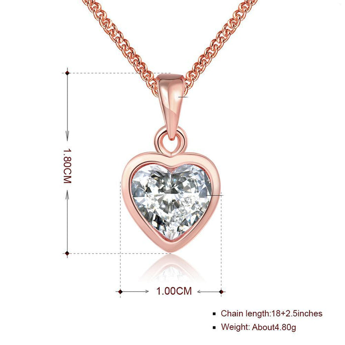 Necklace  Heart n 18K Rose Gold Plated                  ID A112 - 1162 - foxberryparkproducts