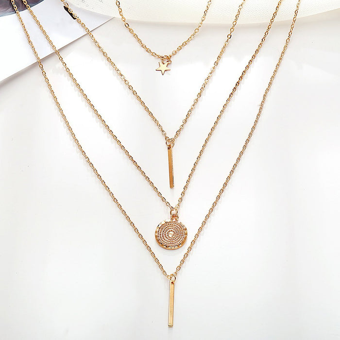 Necklace  Spectacular 3 Piece Rectangle Drop 18K Gold Plated     ID A112 - 1142 - foxberryparkproducts