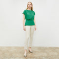 Front image of a woman in the nejvi top in clover | Lead