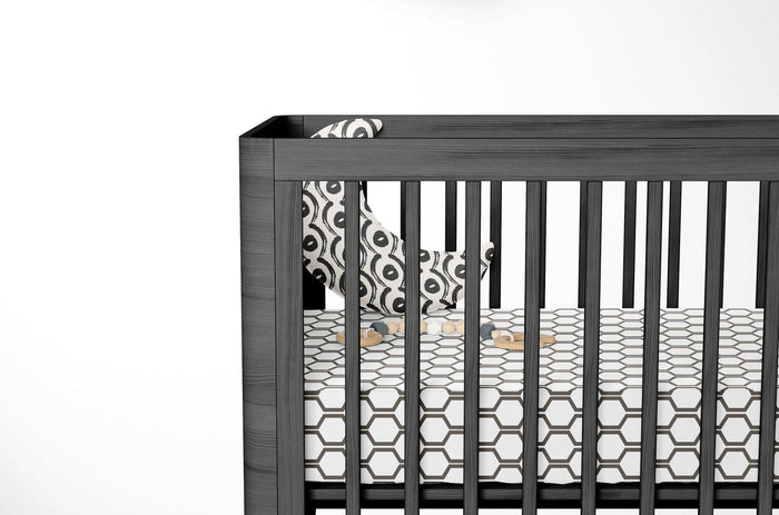 Modern Baby Crib Sheet Black White, Baby Bedding, Big Kid Toddler Bedding, Modern Nursery Decor, Made in the US | Pippa + June