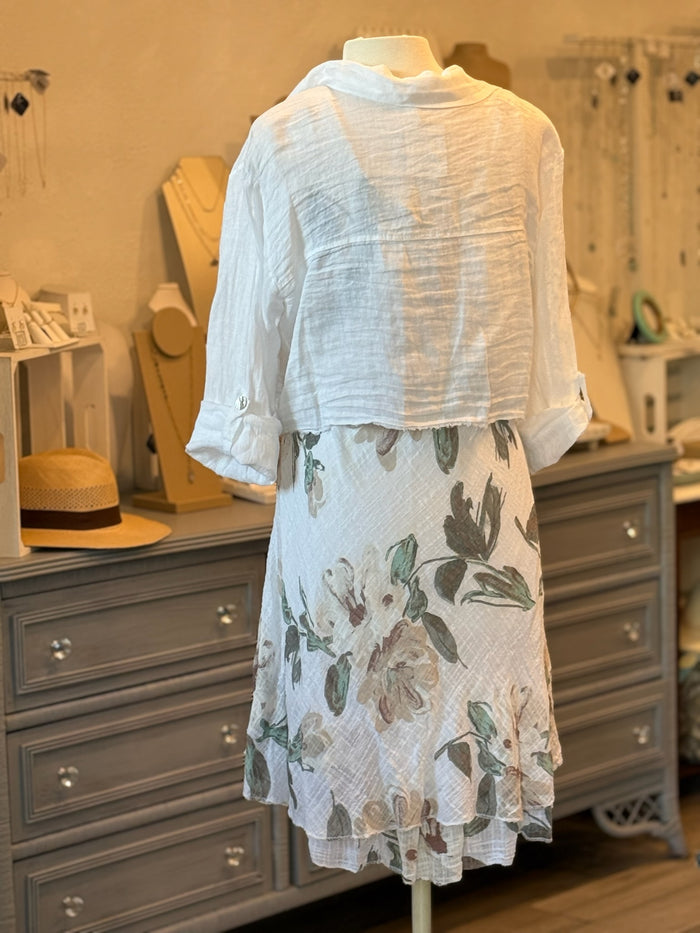 Nora Dress in Ivory cover up back view