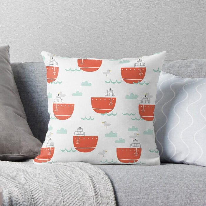 Boys Throw Pillow Nautical Ocean, Boys Bedding, Boys Nursery Decor and Accessories, Made in the USA | Pippa + June