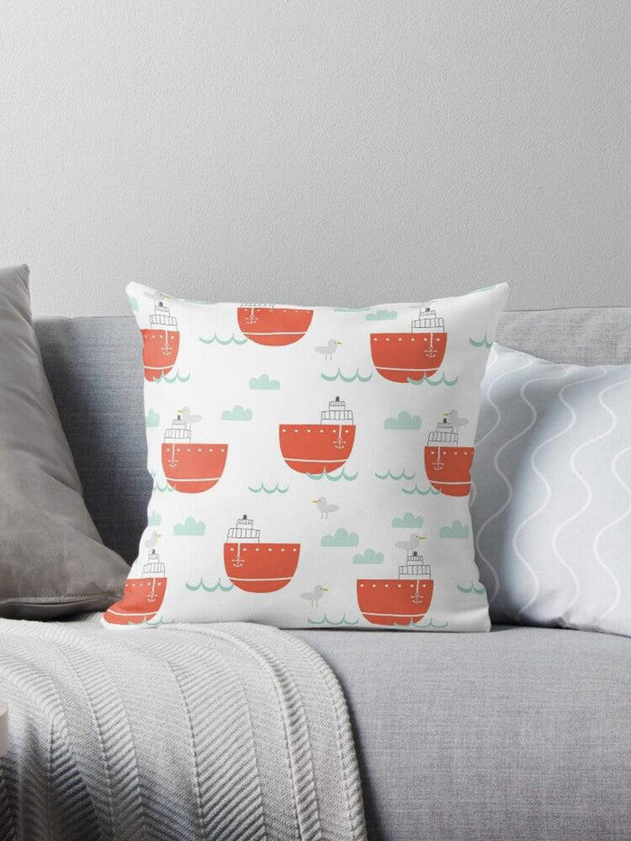 Boys Throw Pillow Nautical Ocean, Boys Bedding, Boys Nursery Decor and Accessories, Made in the USA | Pippa + June