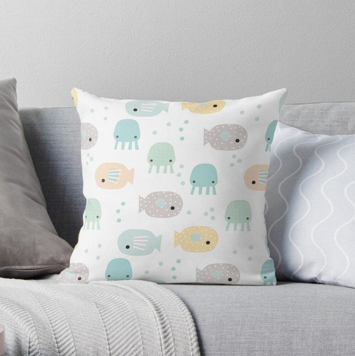 Kids Throw Pillow Nautical Ocean, Kids Bedding, Kids Nursery Decor and Accessories, Made in the USA | Pippa + June
