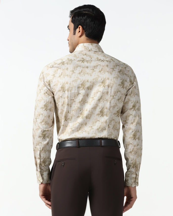 Ochre Abstract Printed Shirt - Piano