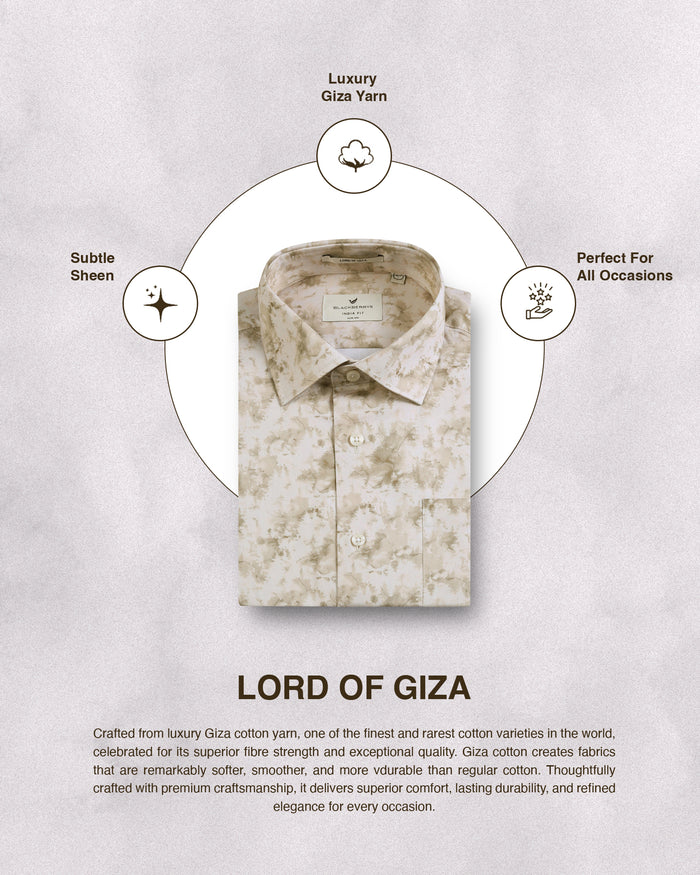 Ochre Abstract Printed Shirt - Piano