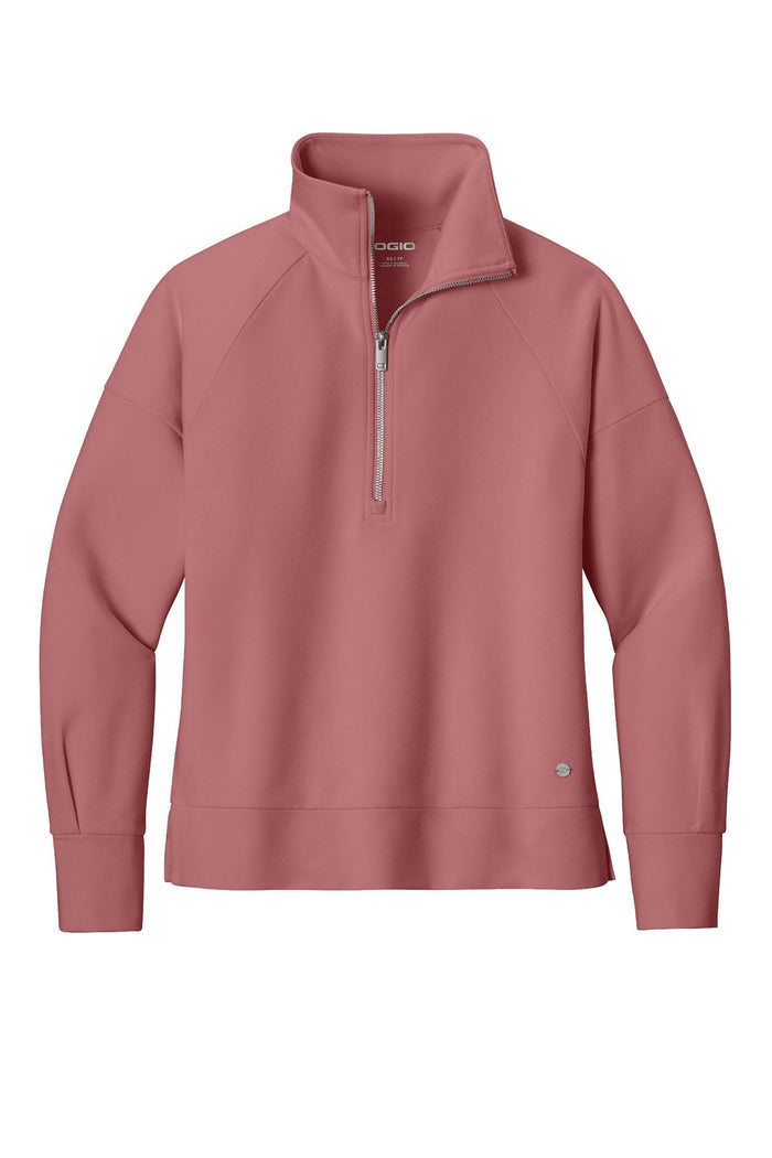 OGIO® Women’s Luuma 1/2-Zip - Desert Pink