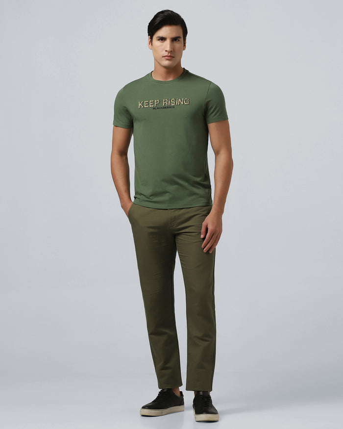 Olive Linen Solid Khakis - Hazel