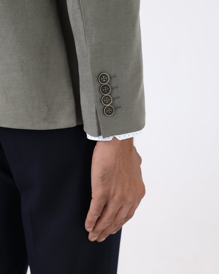 Olive Solid Blazer - Juno