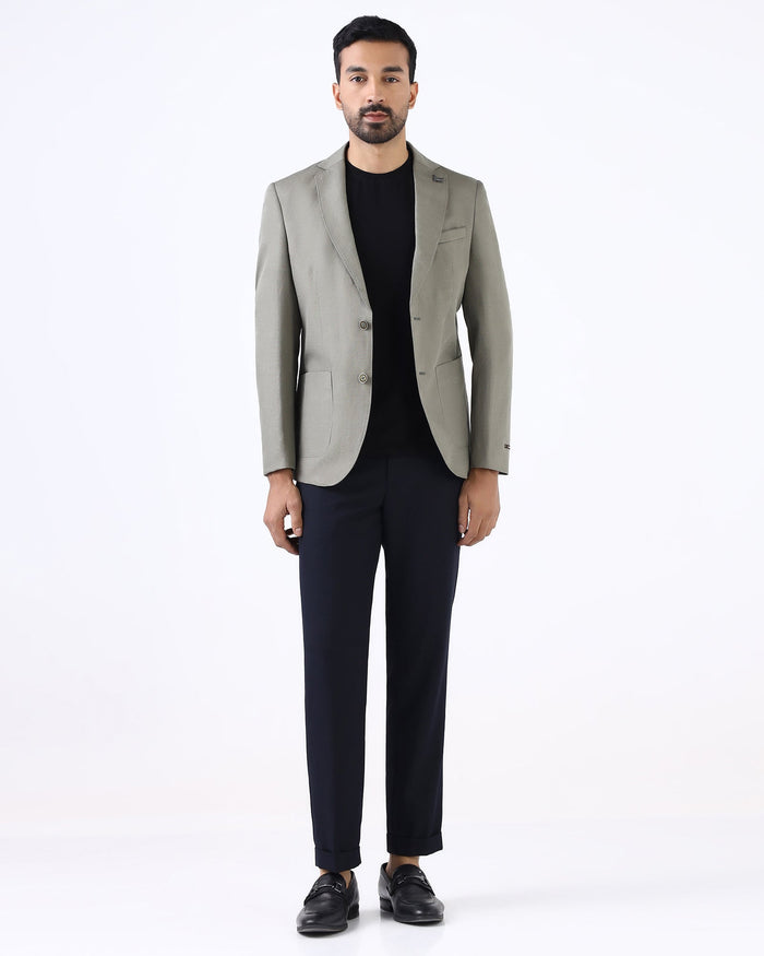 Olive Solid Blazer - Juno