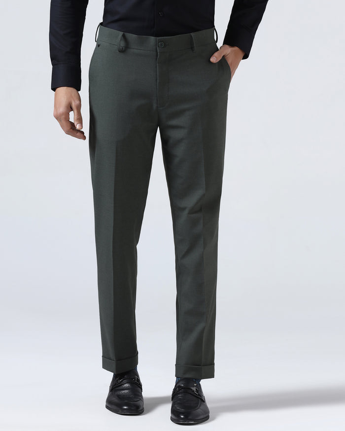 Olive Solid Trouser - Joshua