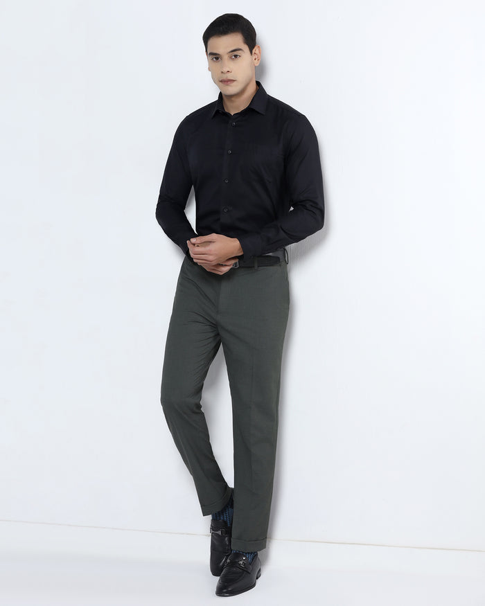 Olive Solid Trouser - Joshua