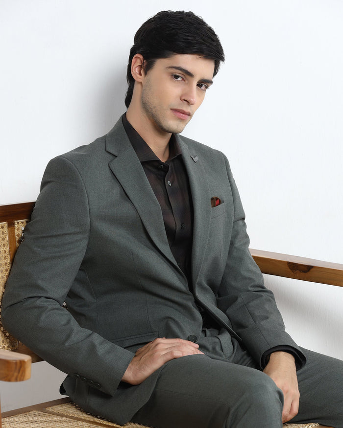 Olive Two Piece Solid Suit - Hedra