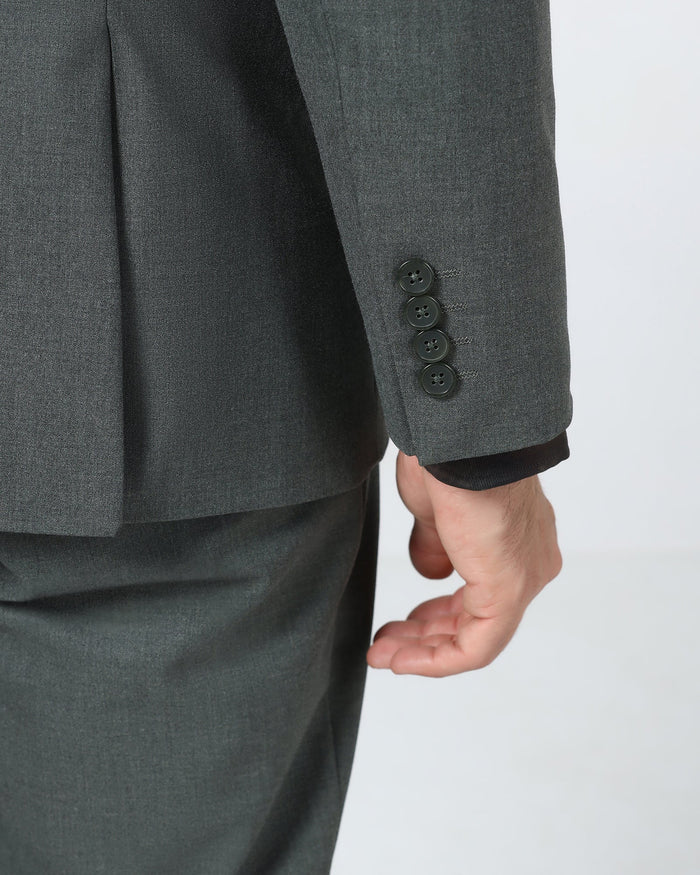 Olive Two Piece Solid Suit - Hedra