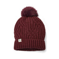 Only Curls Burgundy Cable Knit Satin-Lined Beanie - Only Curls