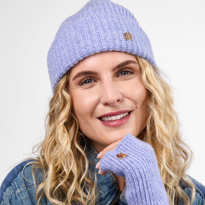 Only Curls Dusty Blue Super Soft Satin-Lined Beanie & Glove Set - Only Curls