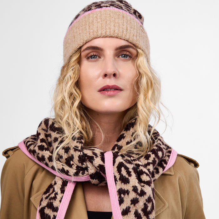 Only Curls Leopard Satin-Lined Triangle Scarf - Only Curls