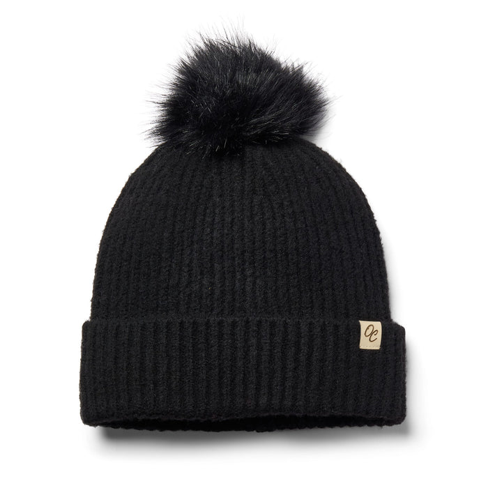 Only Curls Satin Lined Pom Beanie and Snood Set - Sadie in Black - Only Curls