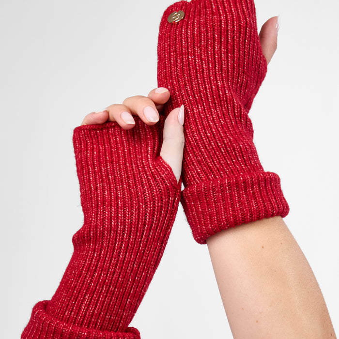 Only Curls Warm Red Super Soft Satin-Lined Beanie & Glove Set - Only Curls