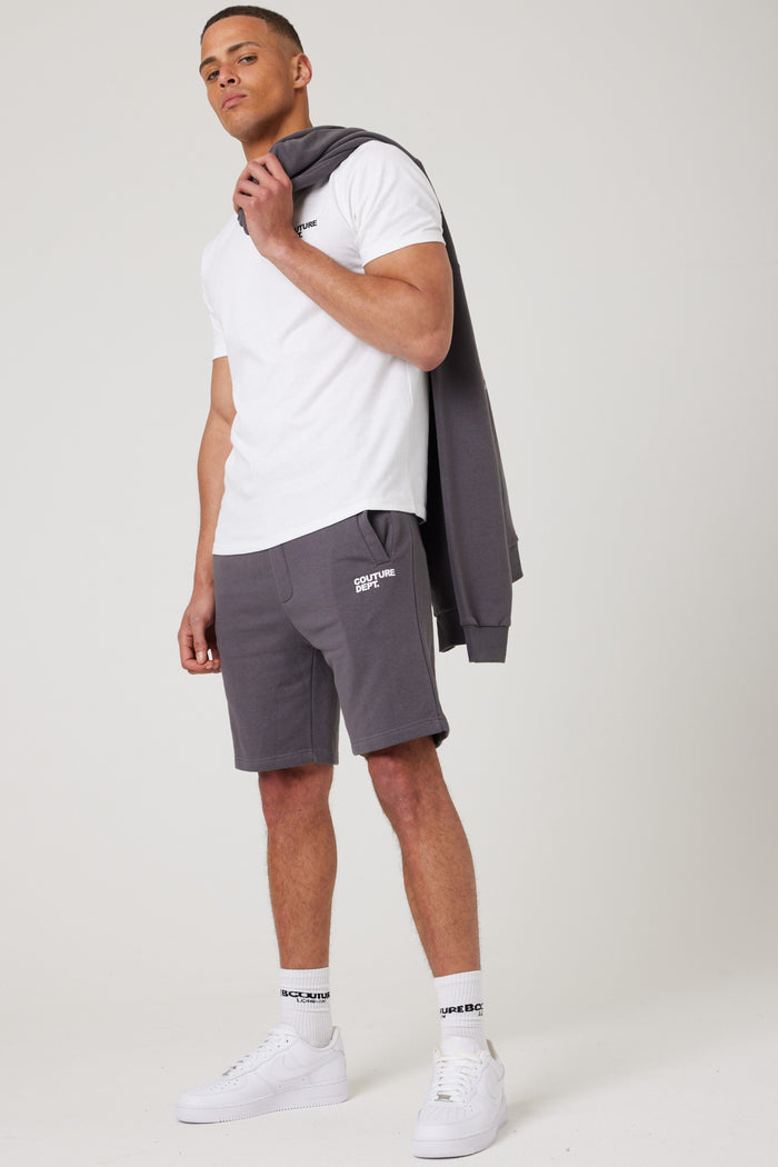 Osborne Shorts, Hoodie & T-Shirt Set - Pewter/White