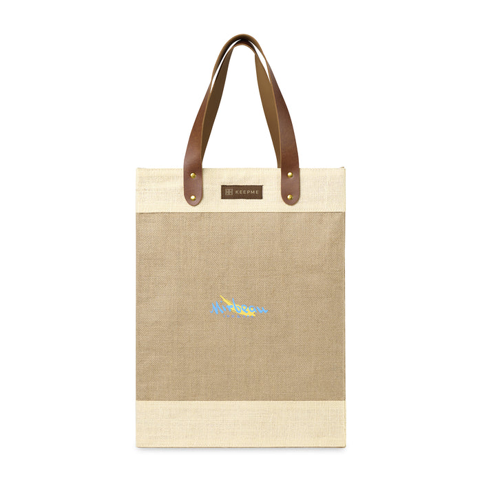 Out of the Woods® Jute Tall Tote - Natural | Custom Branded | Lemon Print