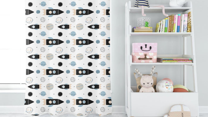 Boys Blackout Curtain Panels Outer Space Rockets Planets, Boys Bedroom Window Curtains, Boys Window Panels, Boys Window Coverings, Boys Bedroom Curtains, Boys Nursery Curtains, Made in the USA | Pippa + June