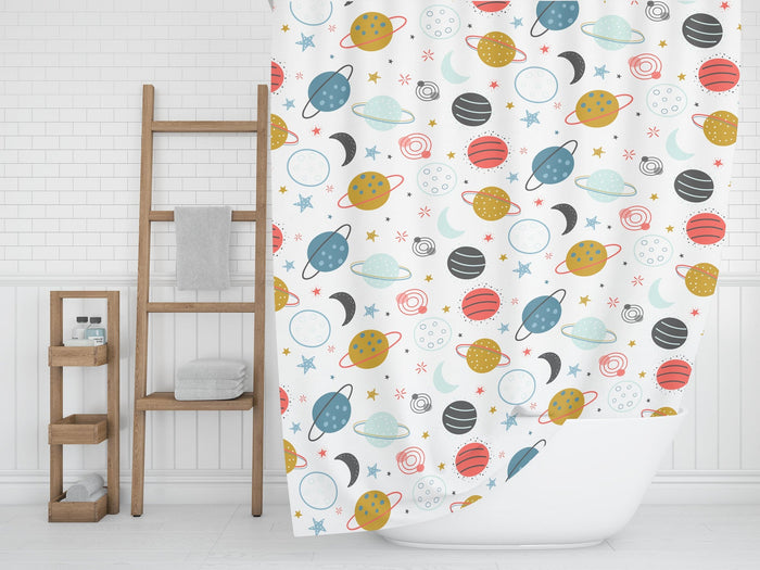 Boys Shower Curtain Outer Space, Boys Bathroom Decor & Accessories | Pippa + June