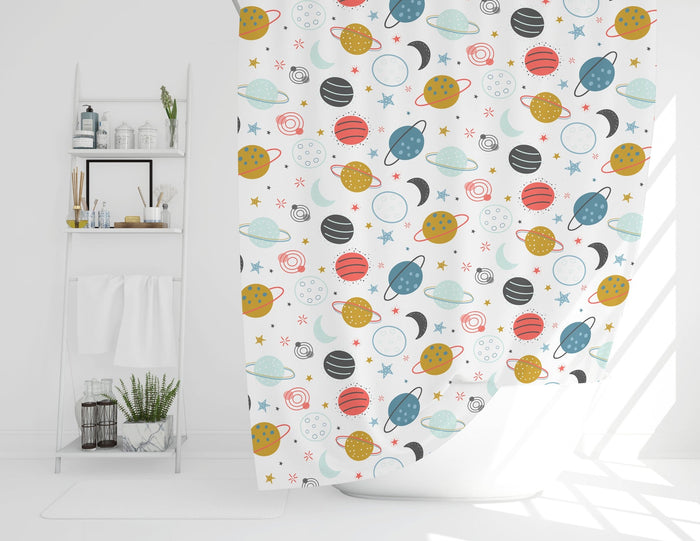 Boys Shower Curtain Outer Space, Boys Bathroom Decor & Accessories | Pippa + June