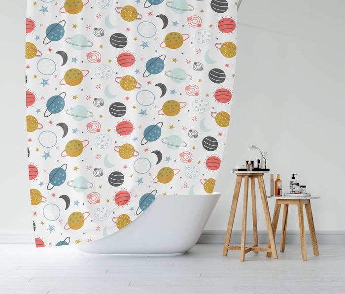 Boys Shower Curtain Outer Space, Boys Bathroom Decor & Accessories | Pippa + June