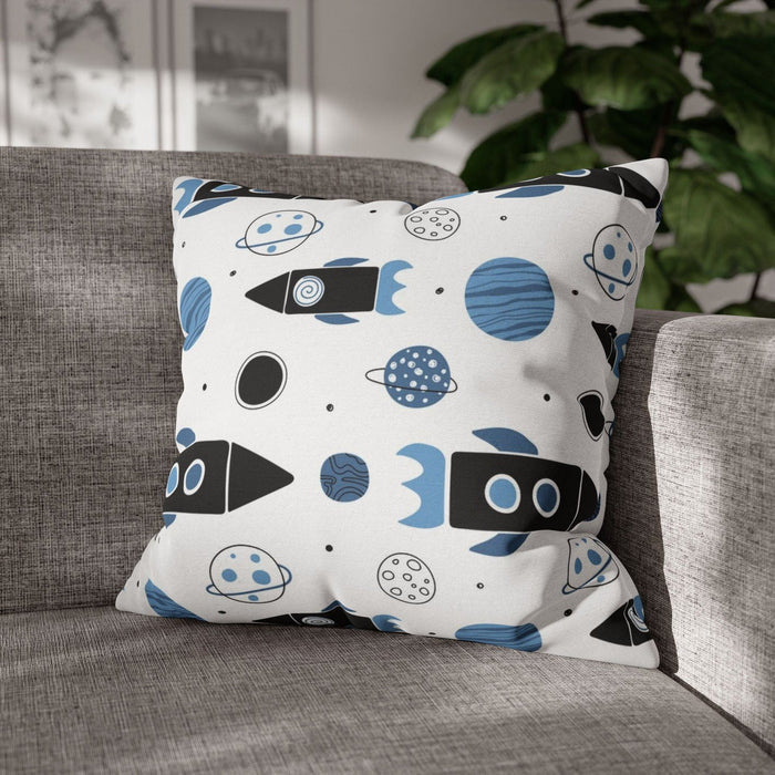 Boys Throw Pillow Outer Space Rocket, Boys Accent Pillows and Cushions, Boys Bedding | Pippa + June