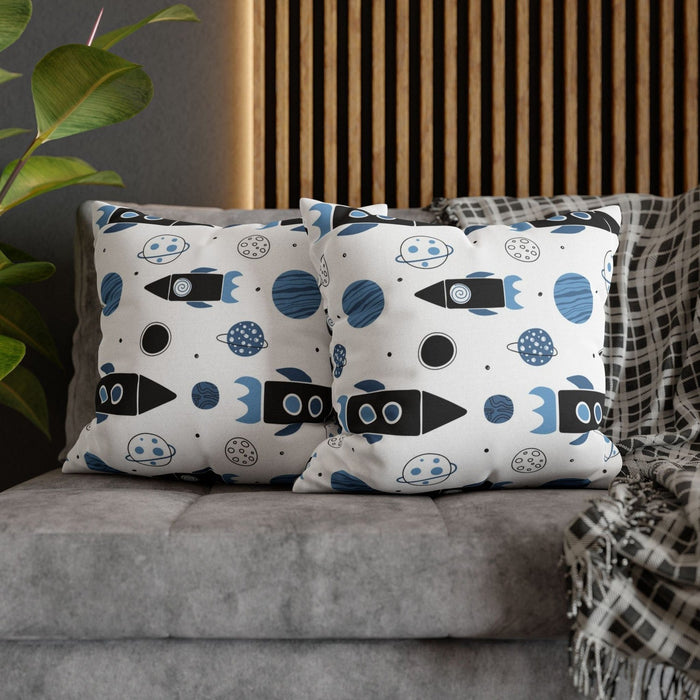 Boys Throw Pillow Outer Space Rocket, Boys Accent Pillows and Cushions, Boys Bedding | Pippa + June