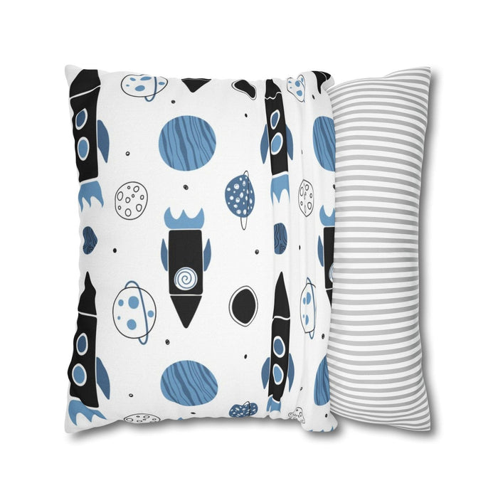 Boys Throw Pillow Outer Space Rocket, Boys Accent Pillows and Cushions, Boys Bedding | Pippa + June