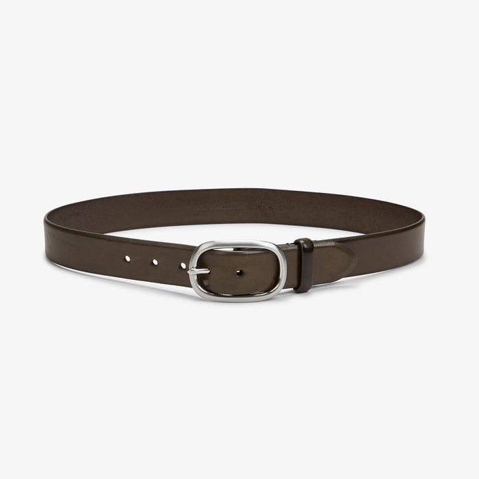 packshot image of the oval buckle belt in olive | Lead