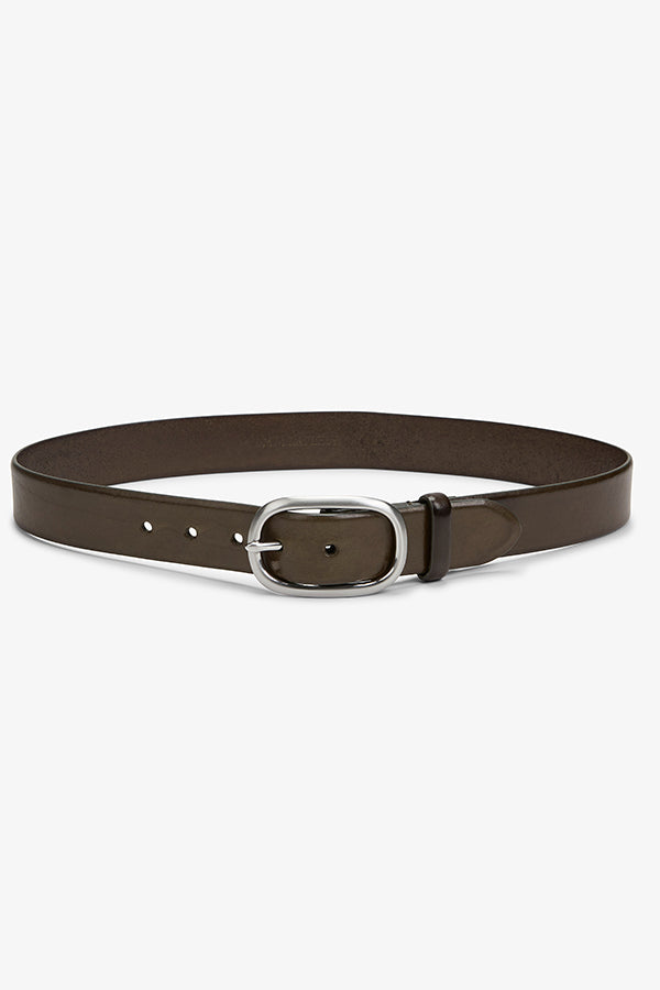packshot image of the oval buckle belt in olive | Exclude | Grid