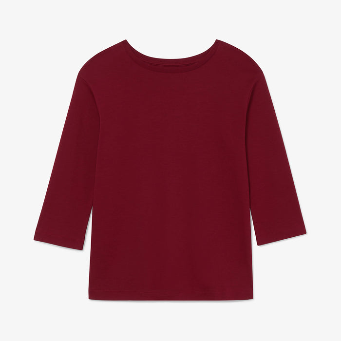 Packshot image of the owen tshirt in maroon