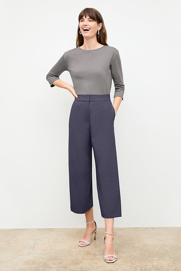 front image of a woman wearing the owen t-shirt in thistle | Exclude | Grid Hover