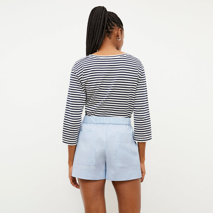 Image of a woman wearing the Owen T-Shirt in Navy / Ivory