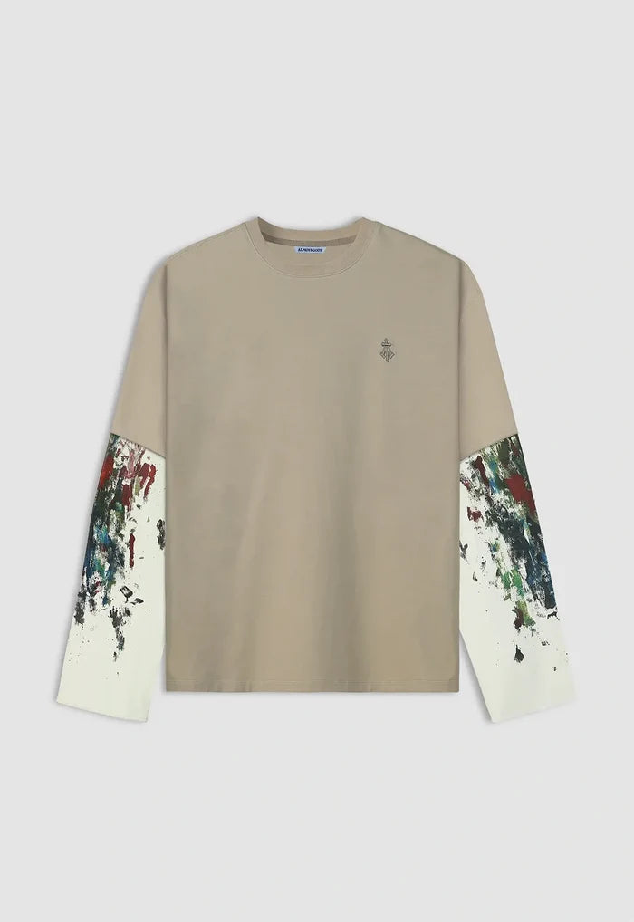 Paint Splatter Long Sleeve Oversized Tee